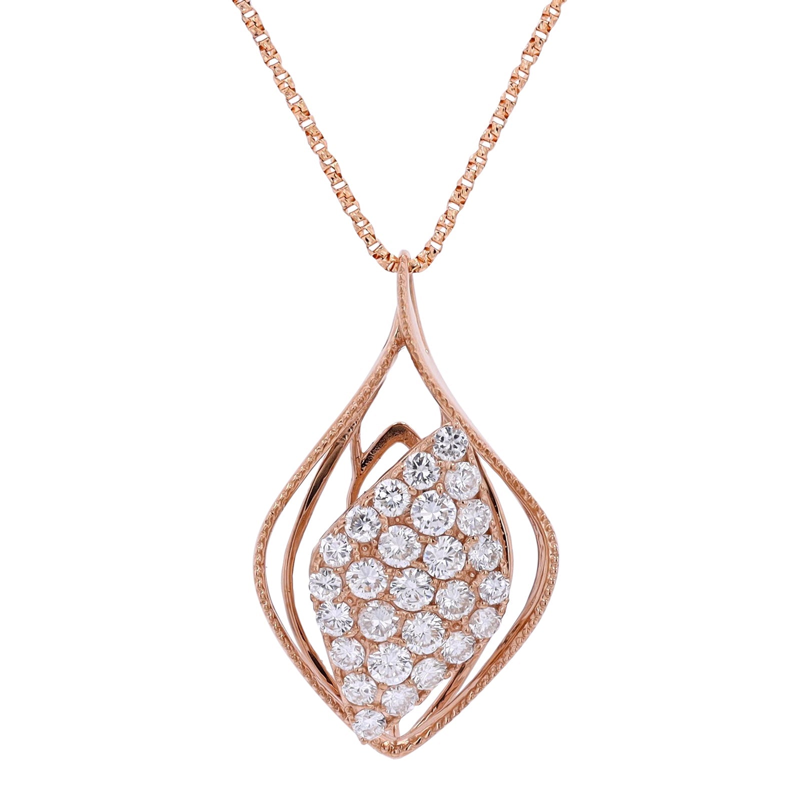 18K RG 1.01 CT Diamond Pendant