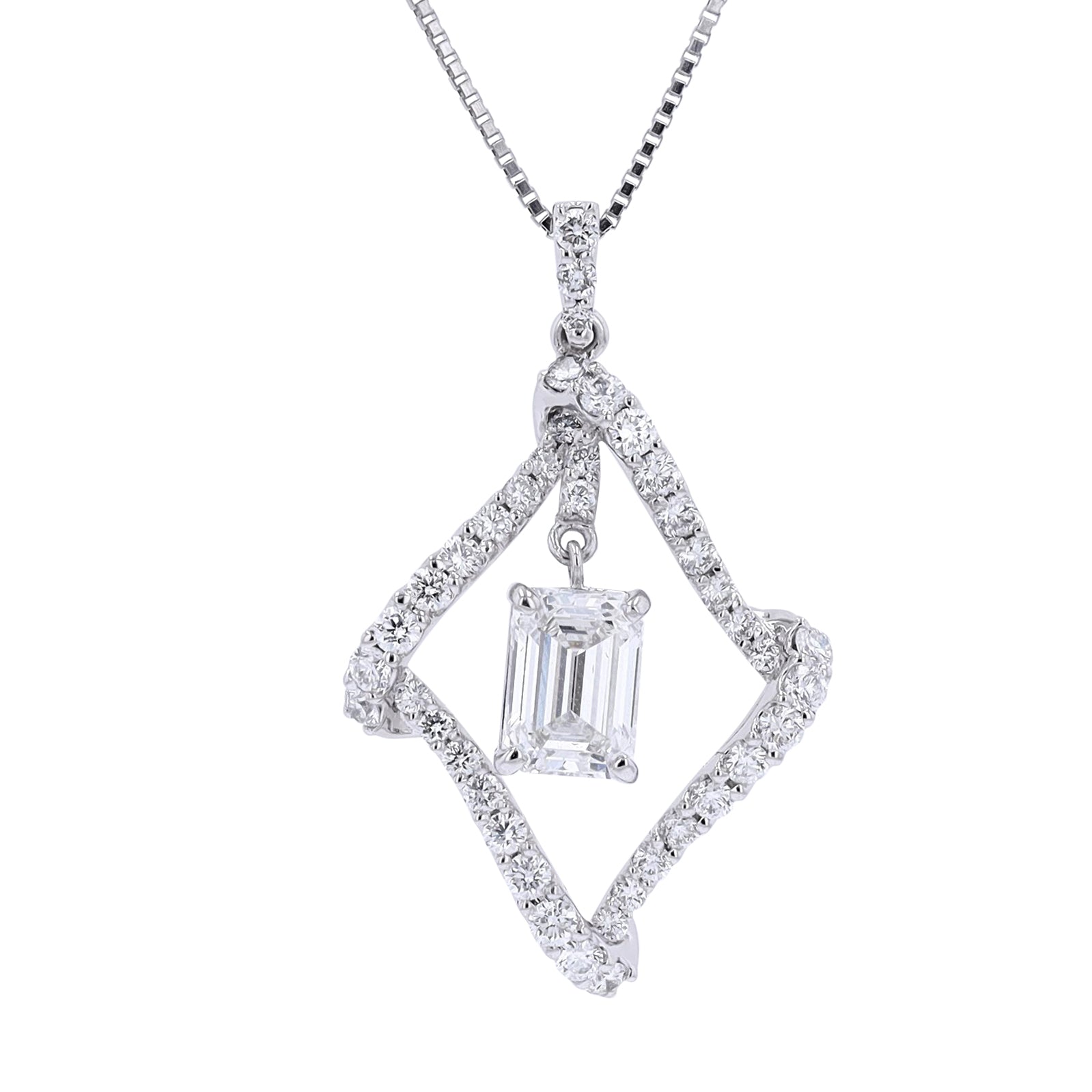 PT900/PT850 0.891 CT Center Emerald Cut Pendant