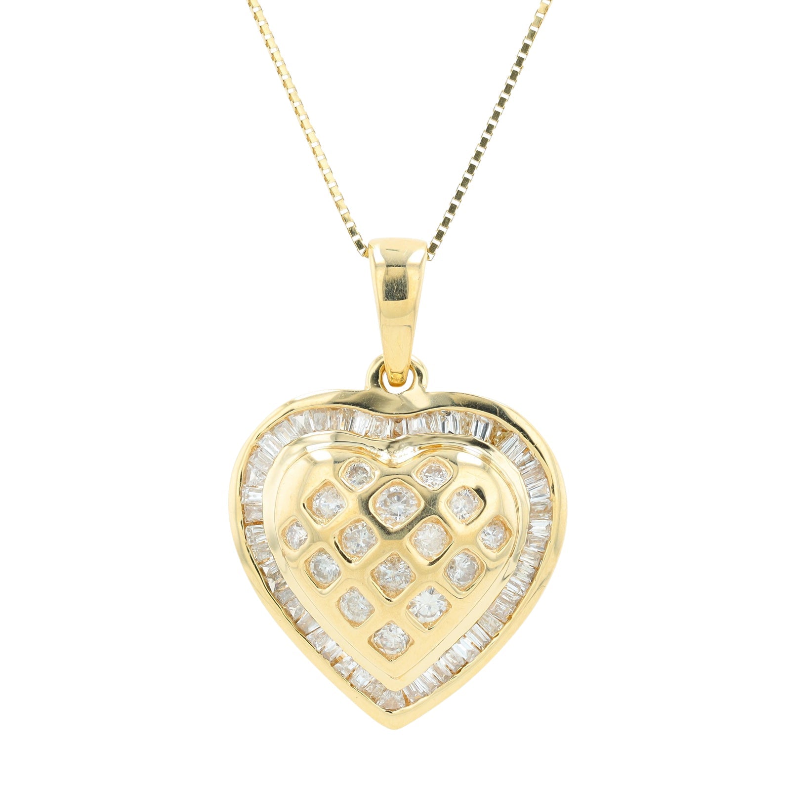 14K YG 1 CT Diamond Heart Pendant