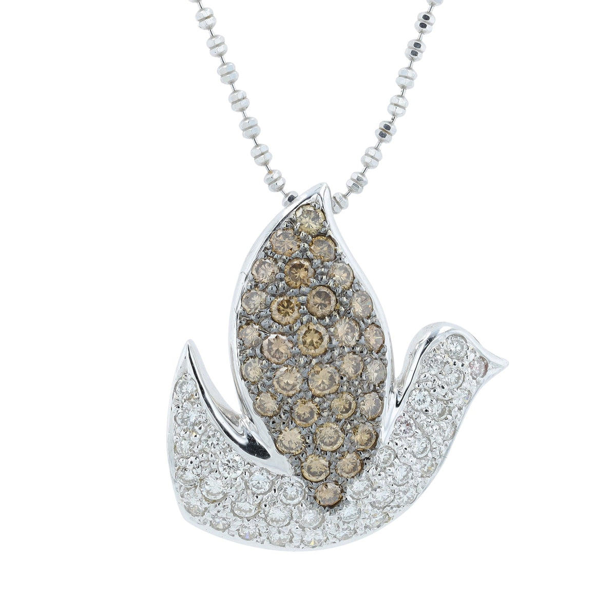 18K WG 1.70 CTW Diamond Bird Pendant