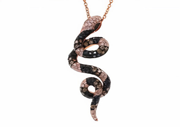 14K RG EFFY 1.27 CT Diamond Snake Pendant