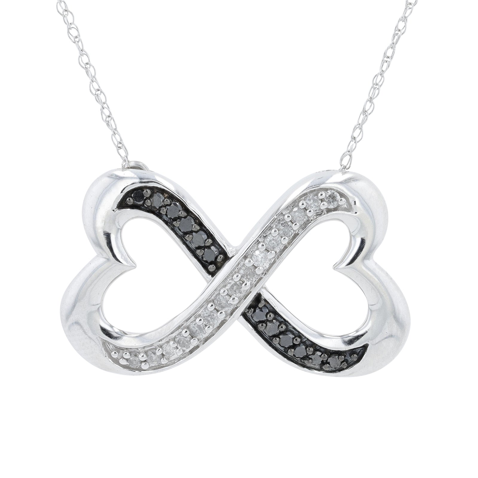 10K WG 1/4 CT Diamond Heart infinity Pendant