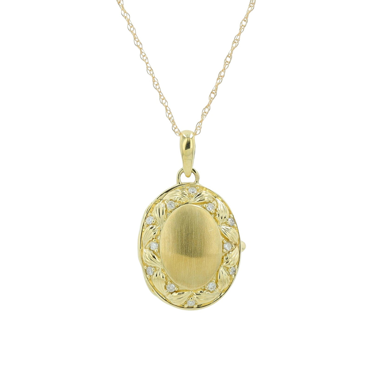 10K YG .05 CTW Diamond Locket Pendant