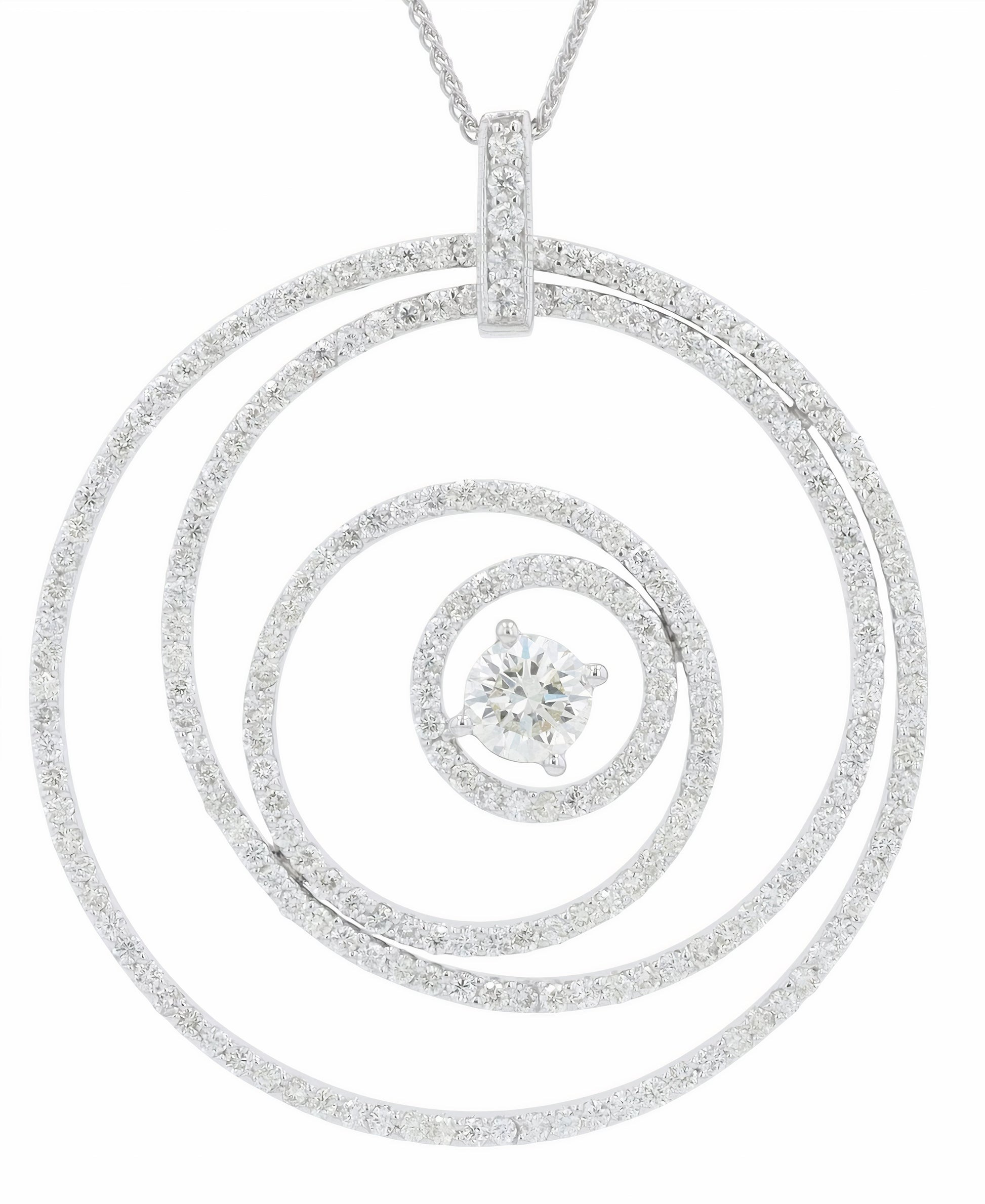 14K WG .80 CTR Diamond Pendant