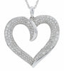 14K WG 1 CTW Diamond Heart Pendant