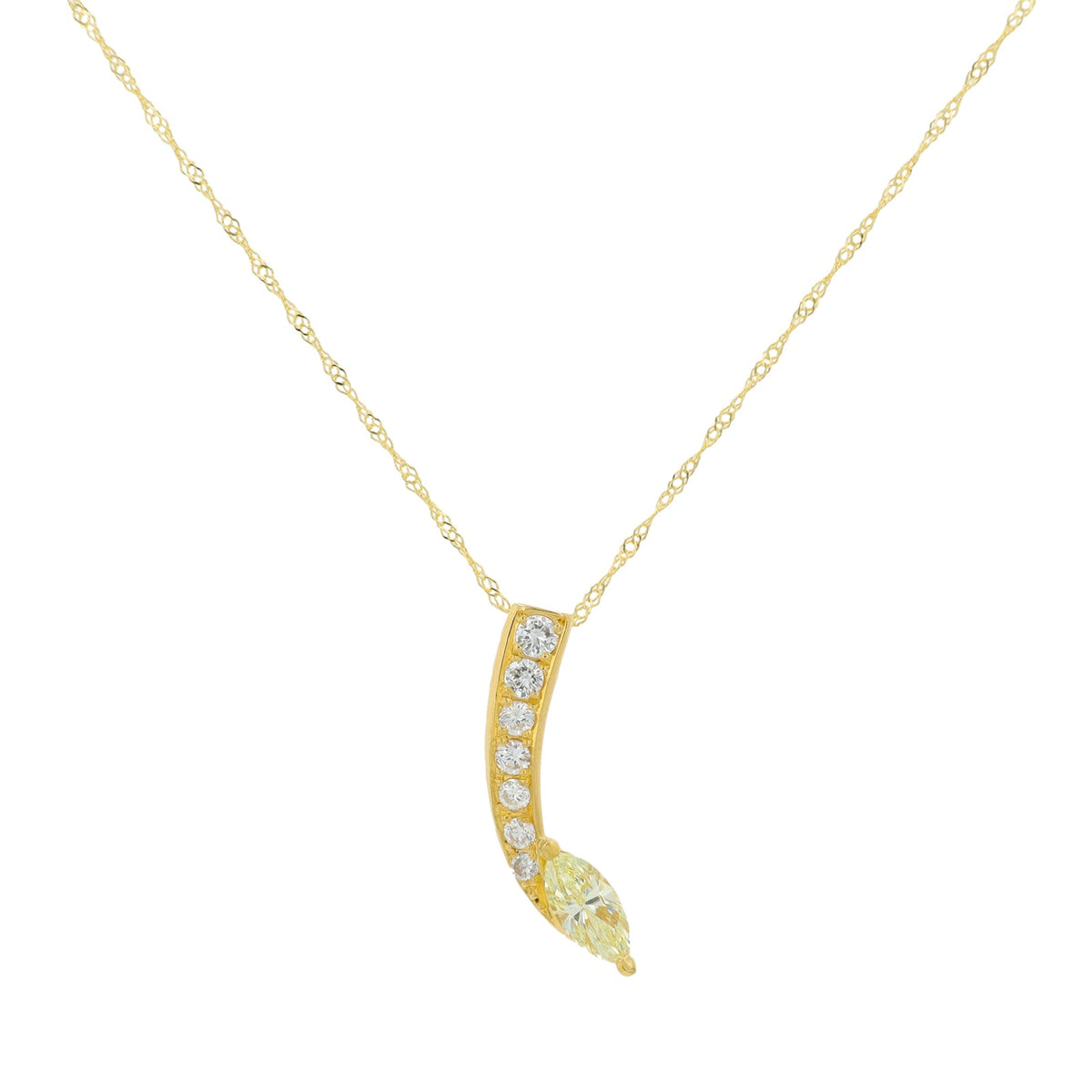 18K YG 0.48 CT Marquise Center Pendant