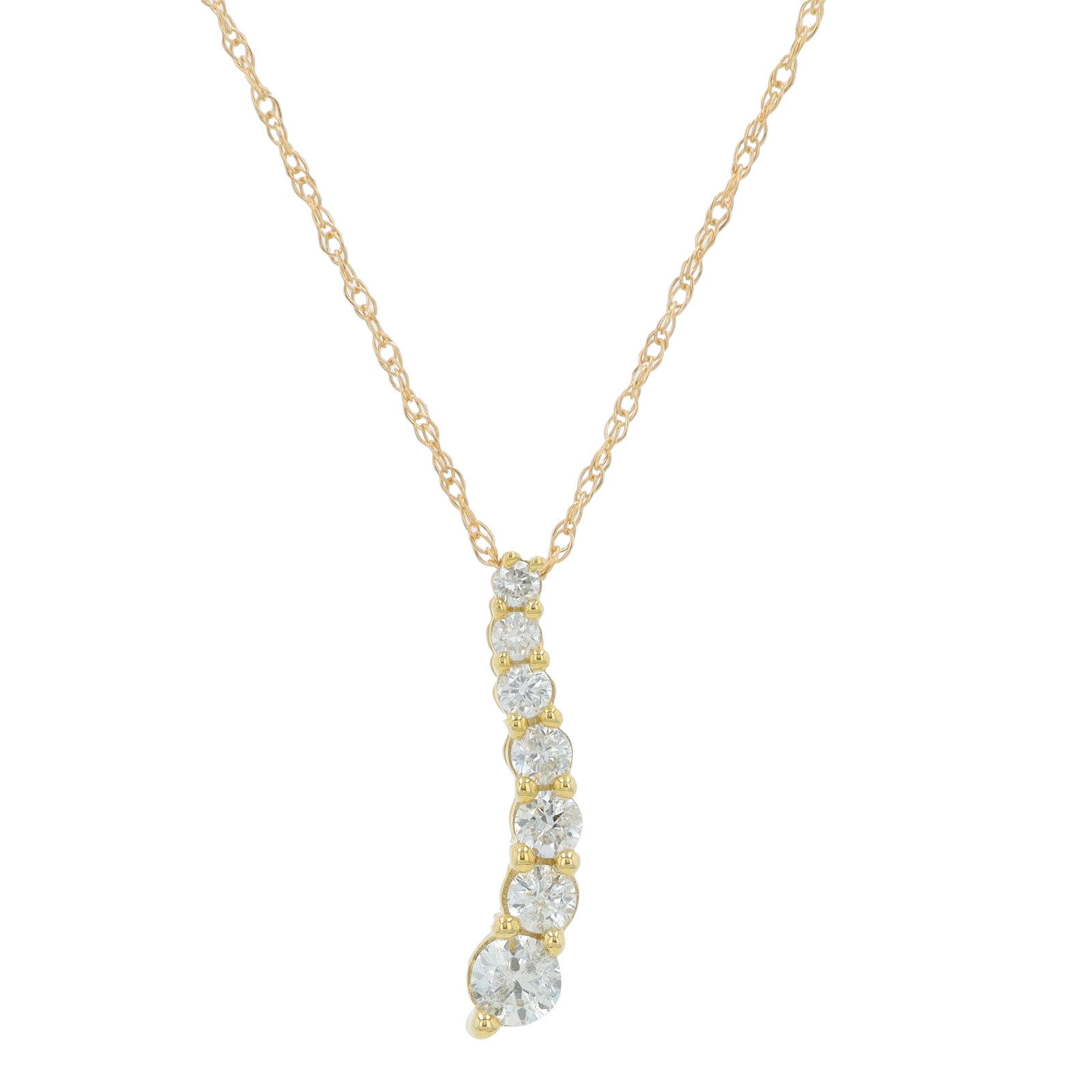 10K YG .25 CT Diamond Drop Pendant