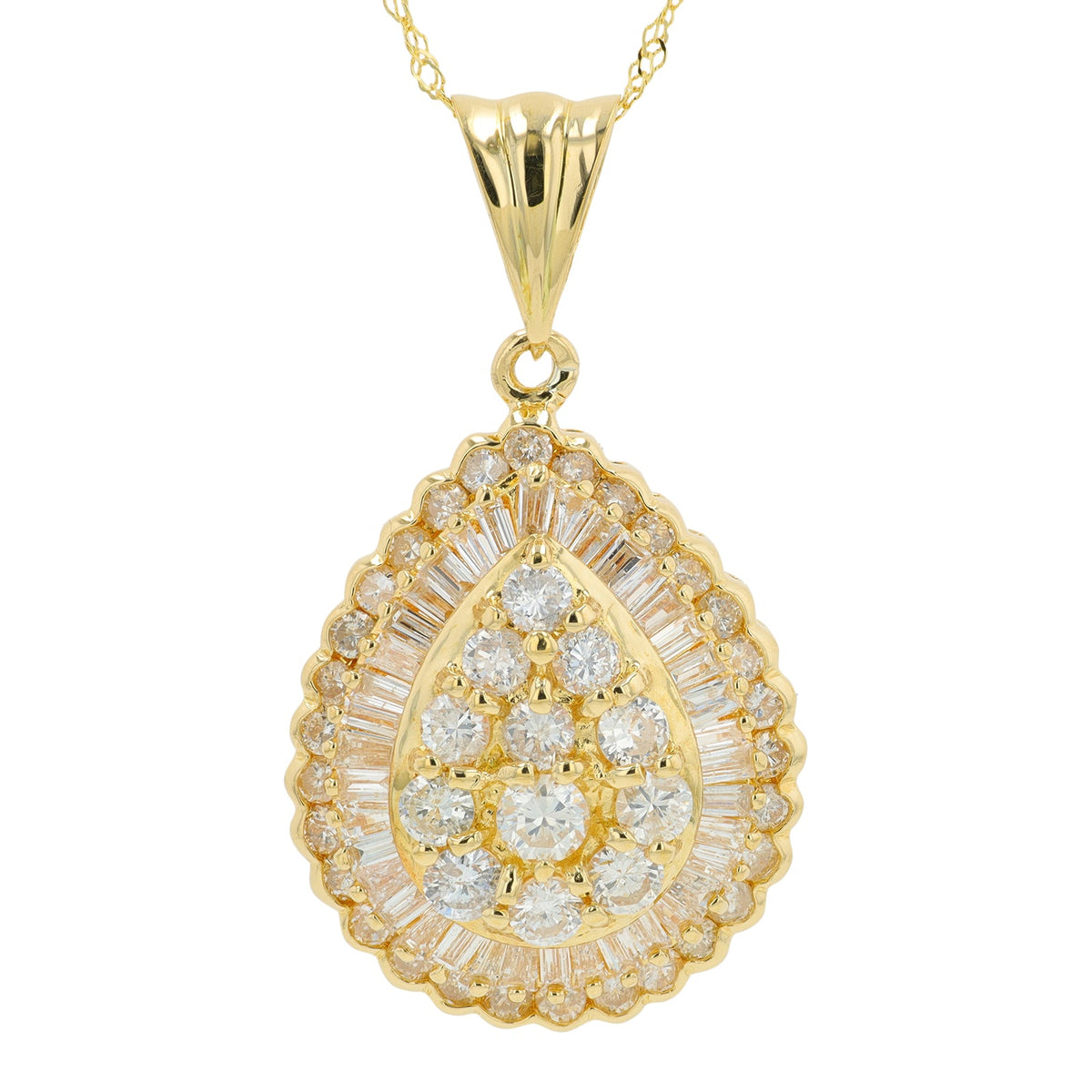 18K YG 2 CTW Diamond Pendant