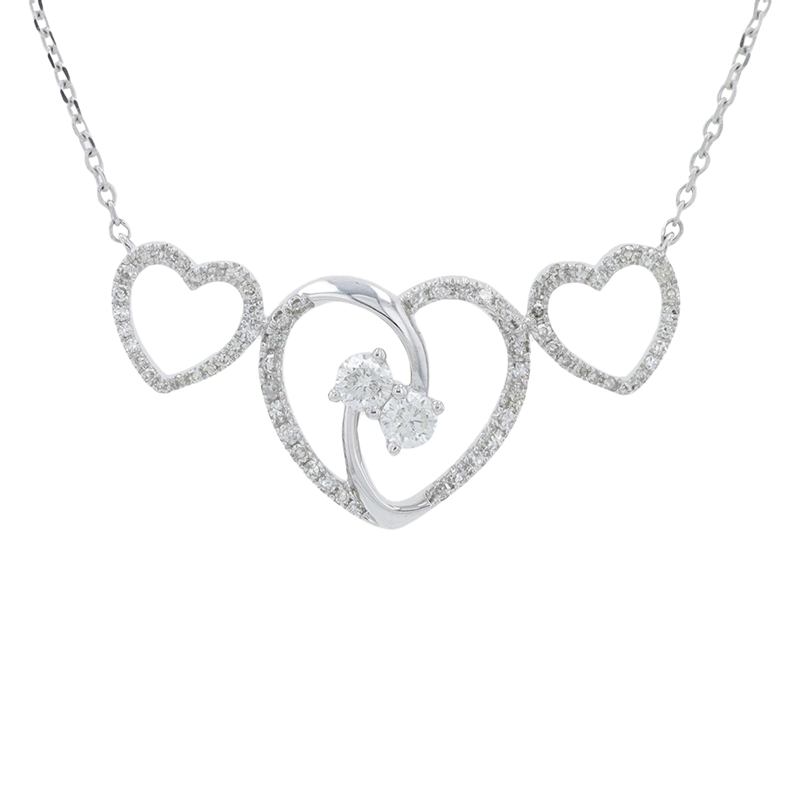 10K WG .50 CT Diamond Heart Pendant