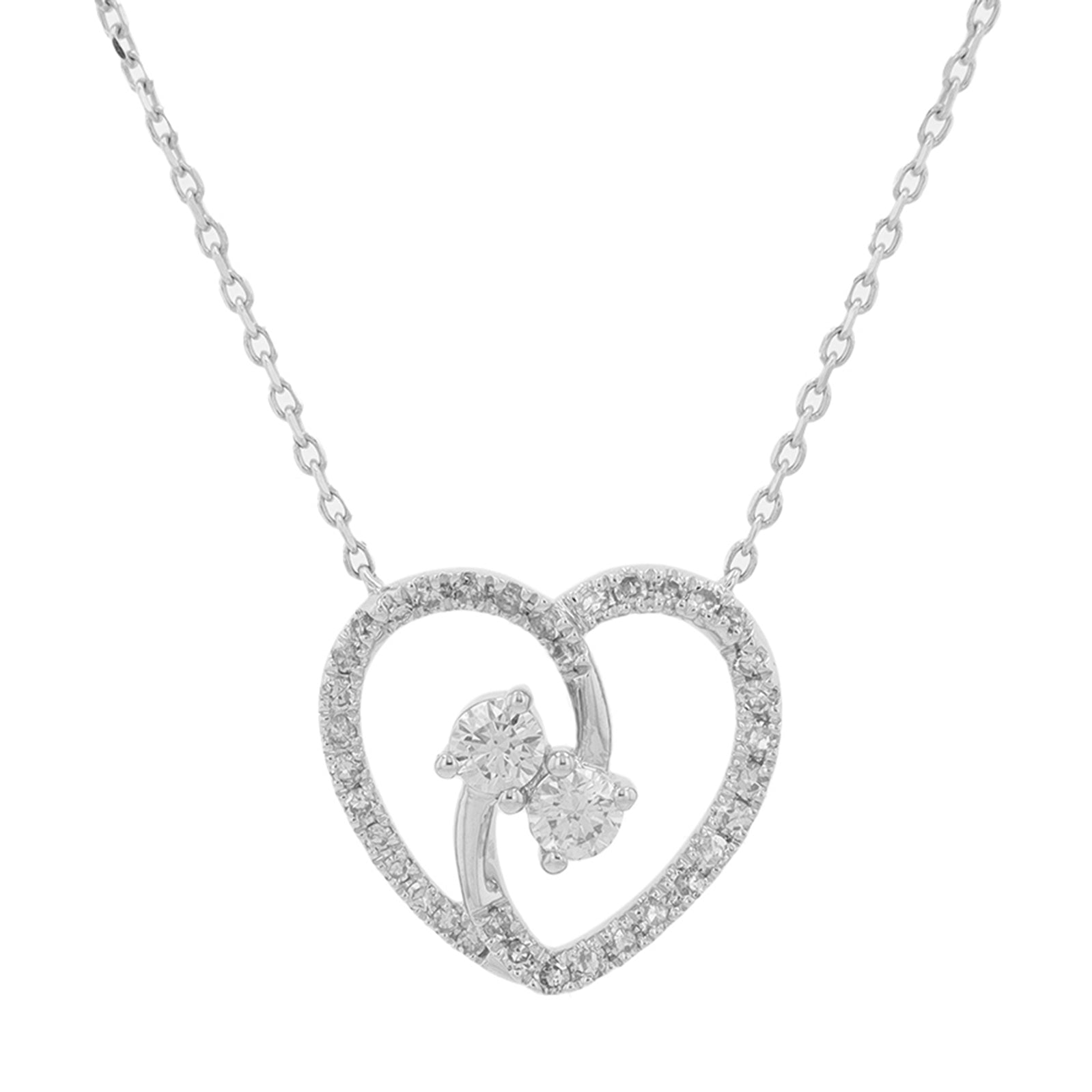 10K WG .50 CT Diamond Heart Pendant