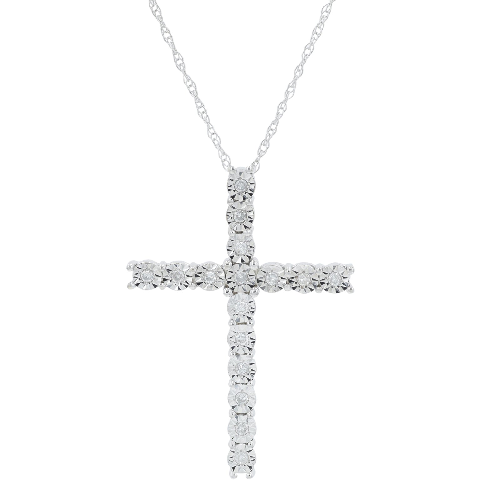 10K .10 CT Diamond Cross Pendant<p><strong>More Colors Available</p></strong>