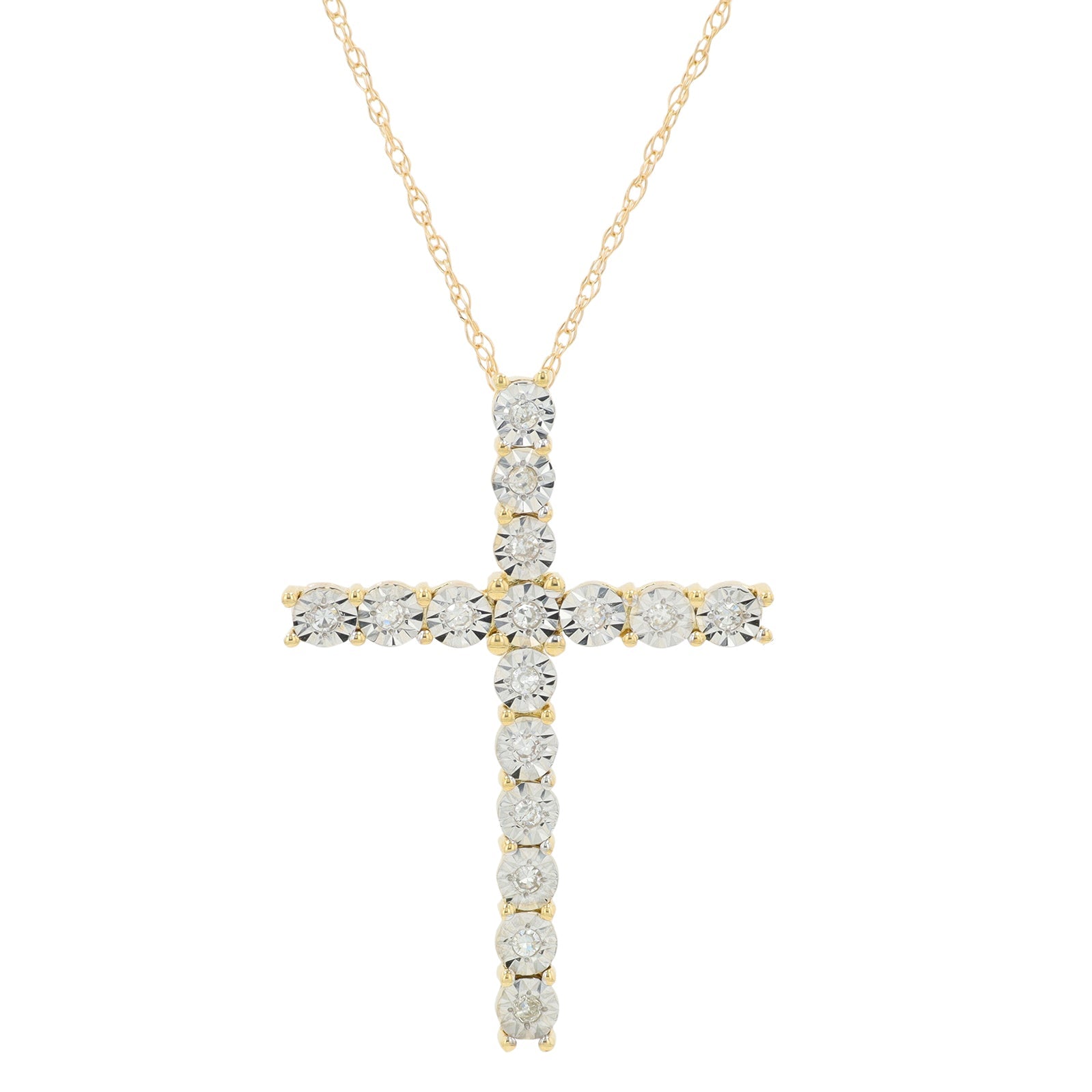 10K .10 CT Diamond Cross Pendant<p><strong>More Colors Available</p></strong>