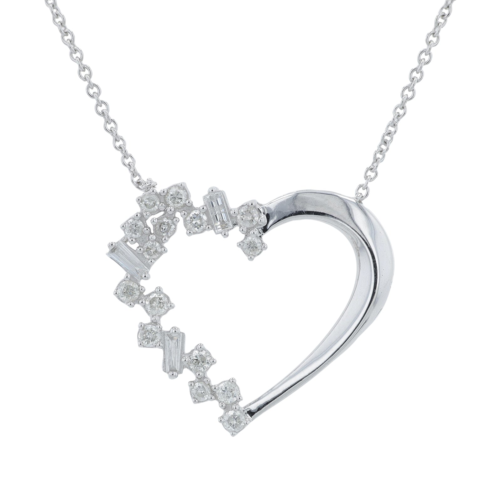 10K WG 0.33 CT Diamond Heart Pendant
