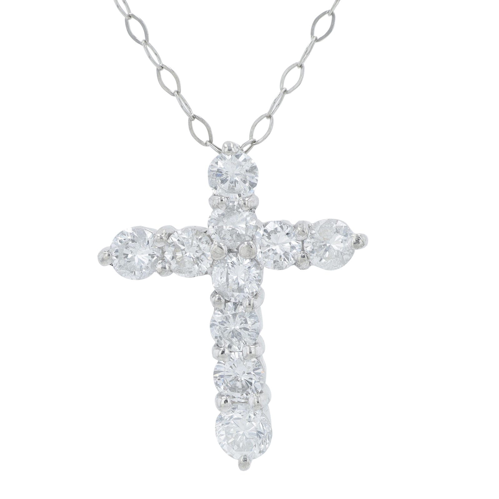 PLAT 1 CTW Diamond Cross Pendant