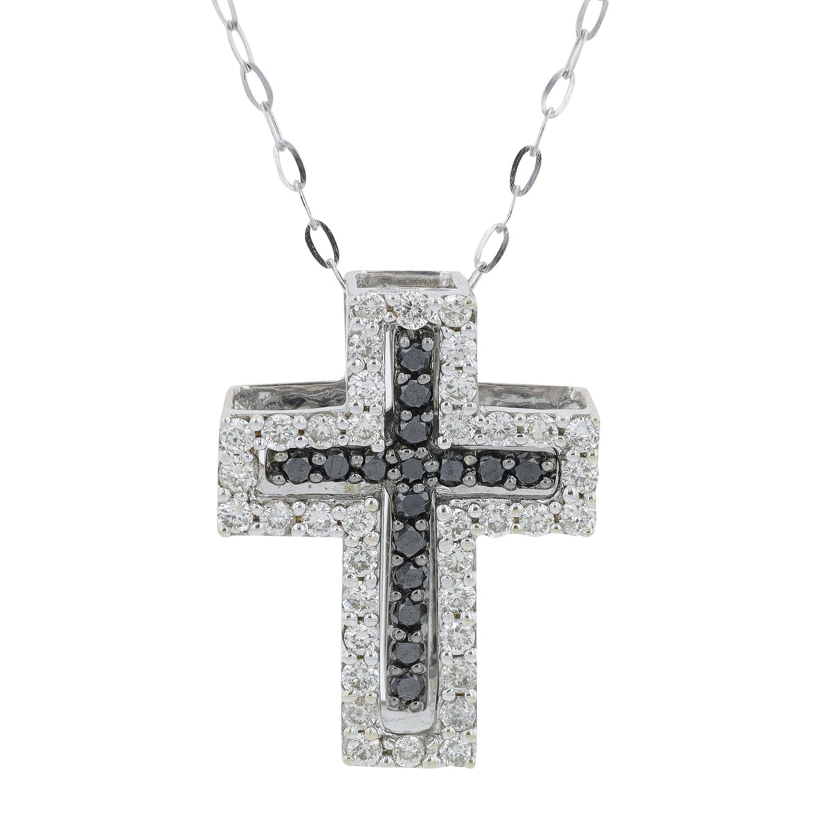 18K WG .50 CTW Diamond Cross Pendant