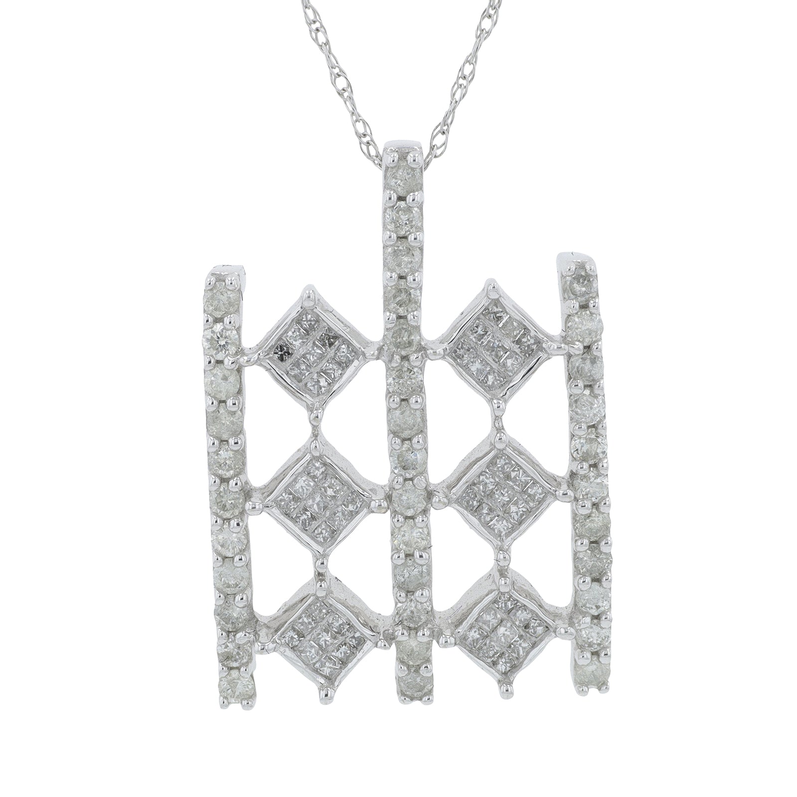 14K WG 1 CTW Diamond Pendant