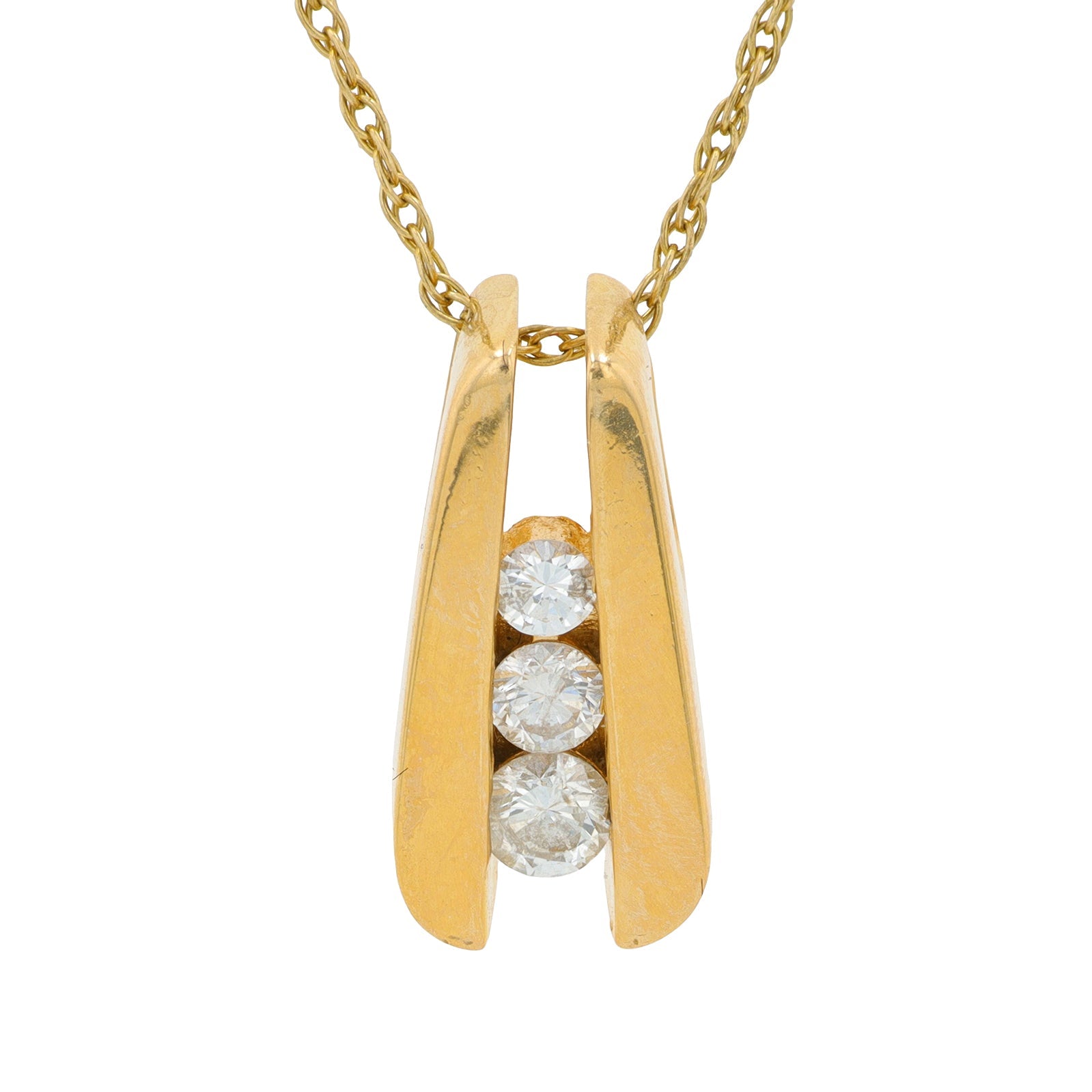 14K YG .30 CT Diamond Pendant
