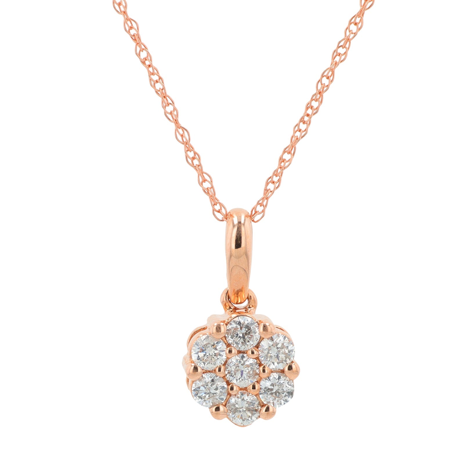 10K RG .25 CTW Diamond Pendant
