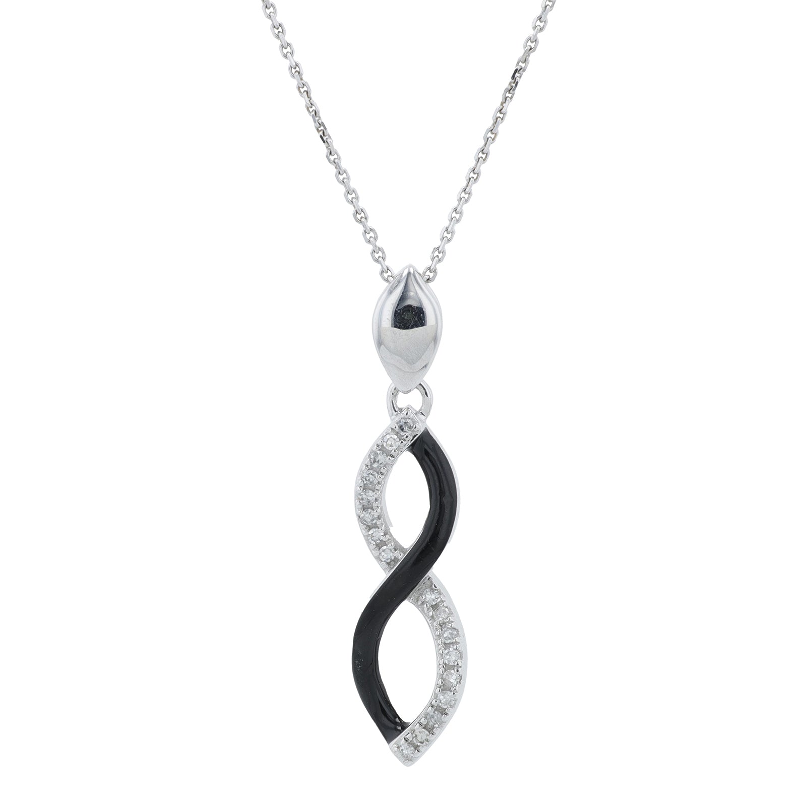 10K WG .05 CTW Diamond Crossover Pendant