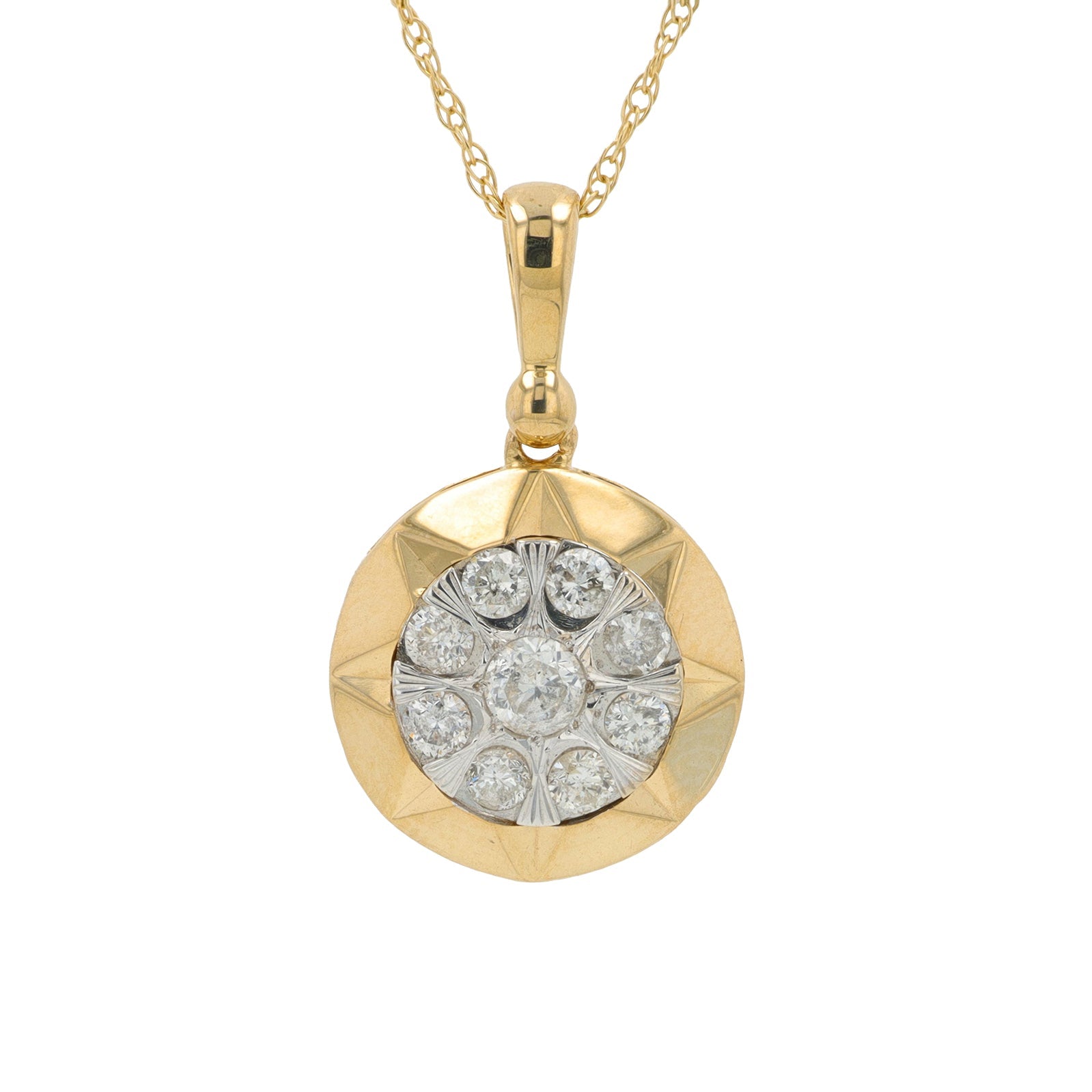 10K YG .25 CT Diamond Pendant