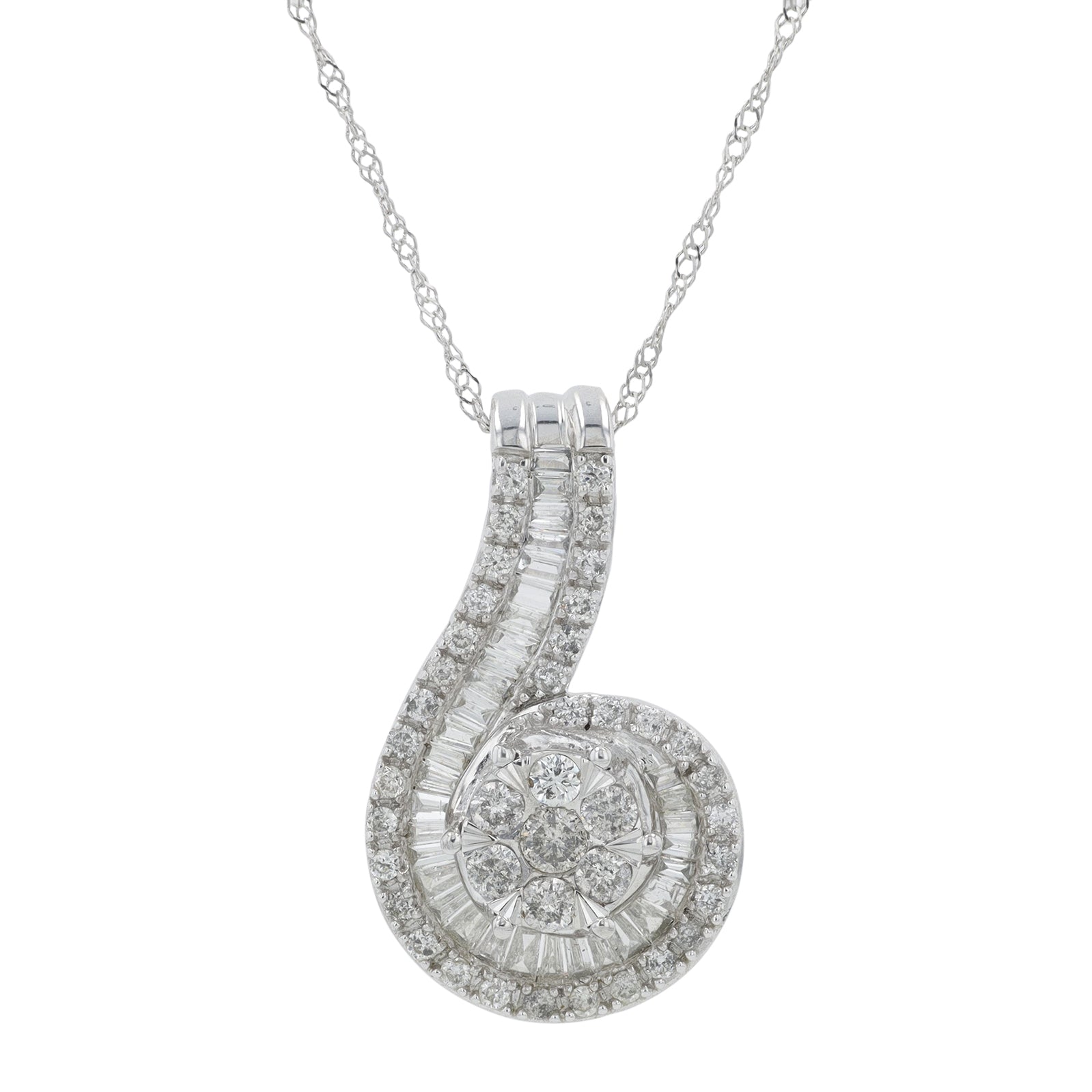 10K WG .75 CTW Diamond Pendant