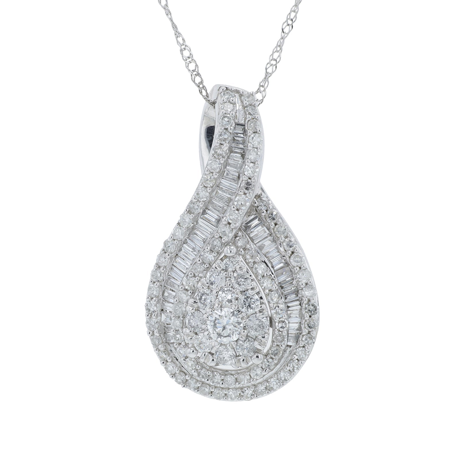 10K WG 1.00 CTW Diamond Pendant