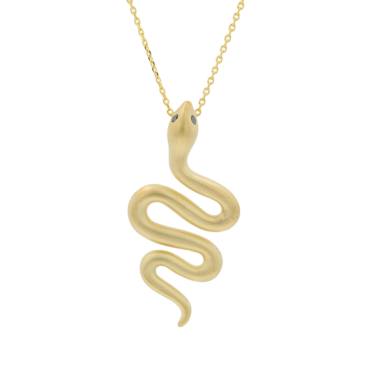 10K YG .01 CT Diamond Snake Pendant