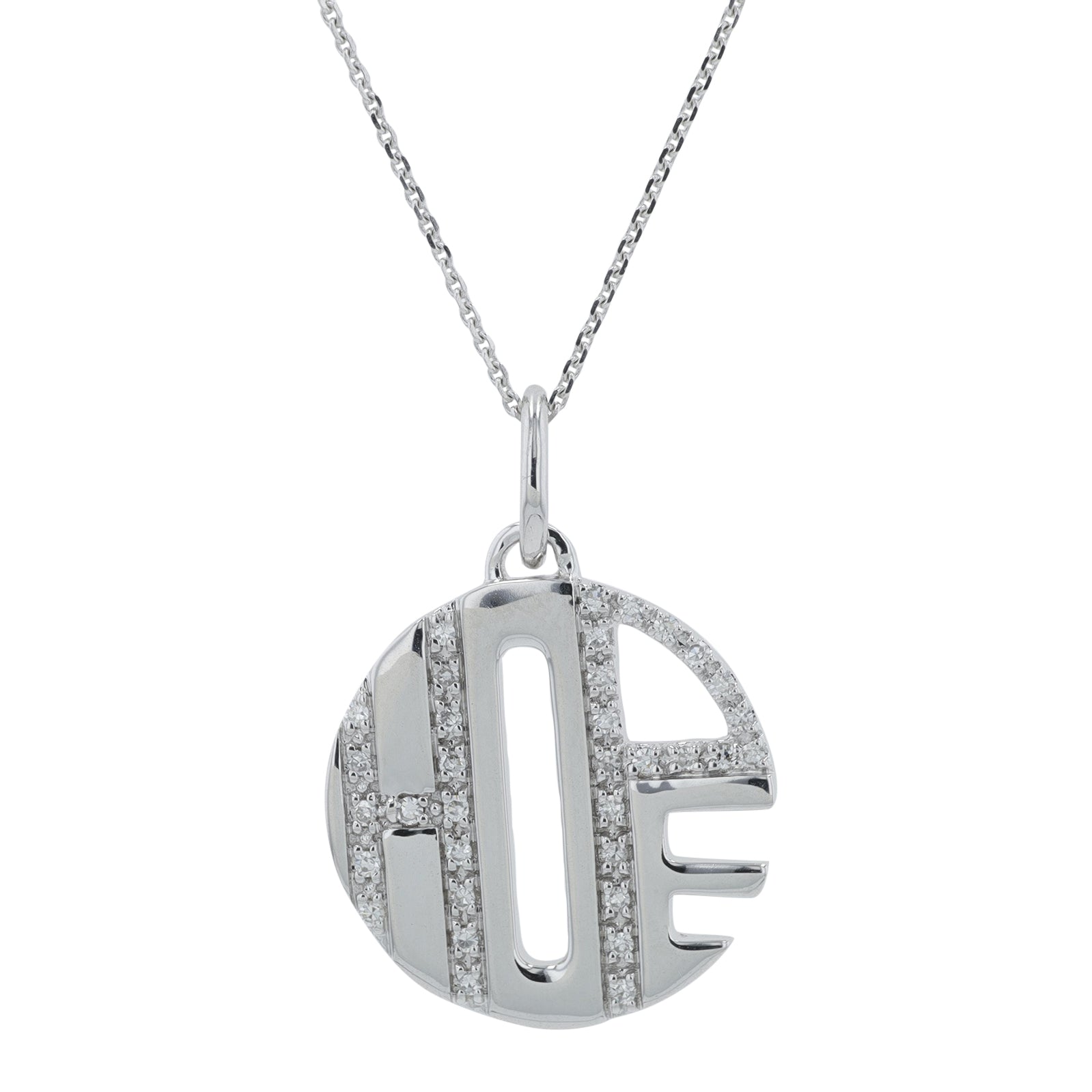 14K WG 1/10 CT Diamond 'Hope' Pendant