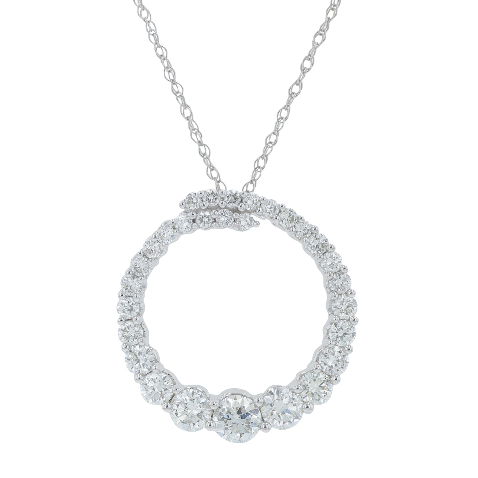 14K WG 1 CTW Diamond Pendant