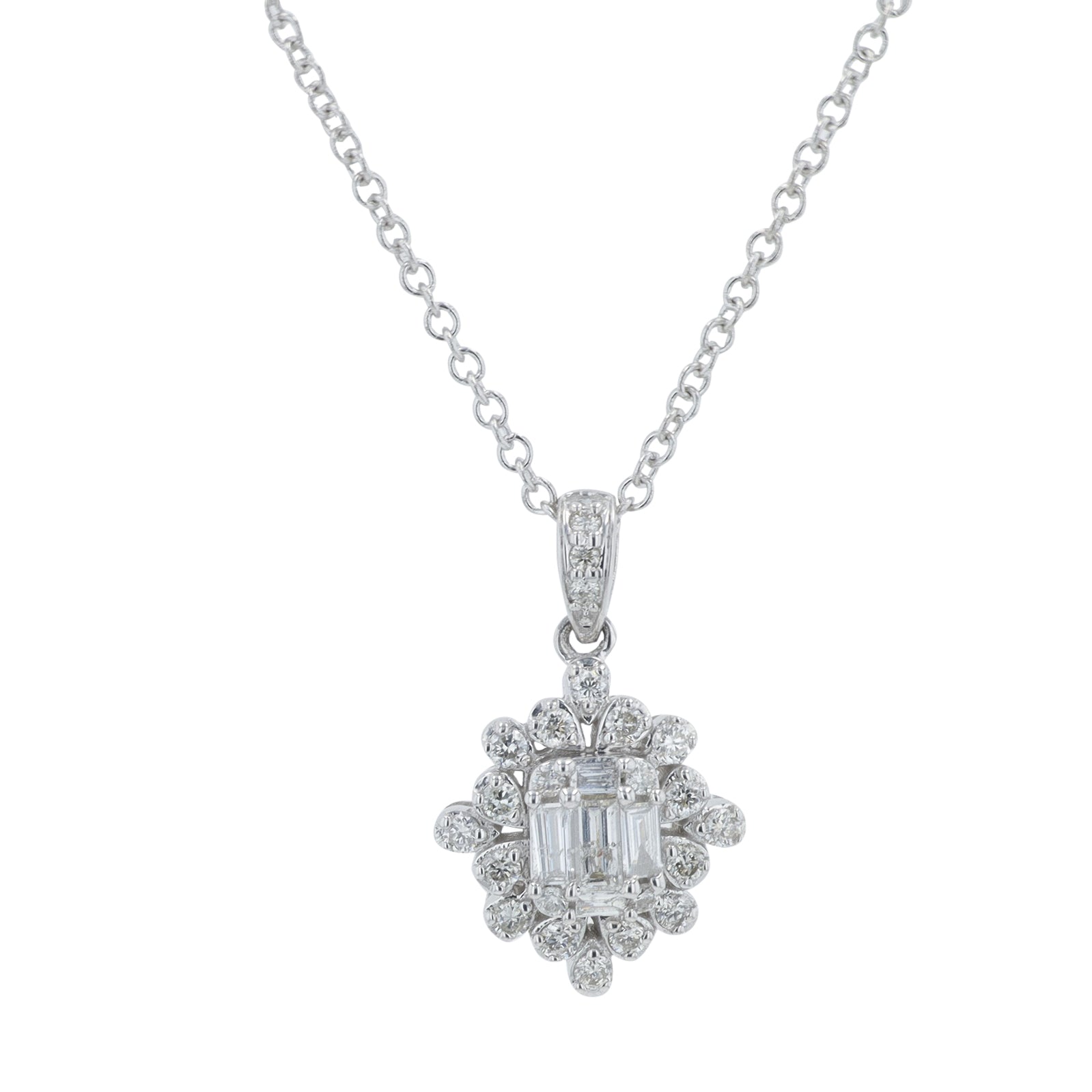 14K WG .25 CTW Diamond Pendant