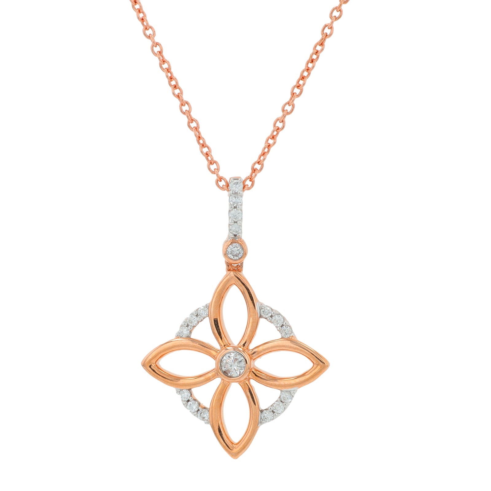 10K RG 1/10 CT Diamond Pendant