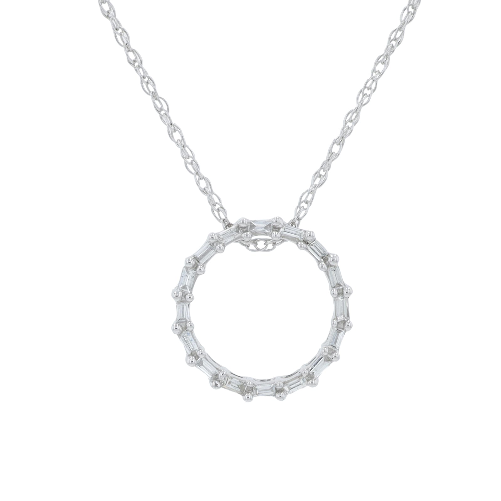 10K WG 1/10 CTW Diamond Circle Pendant