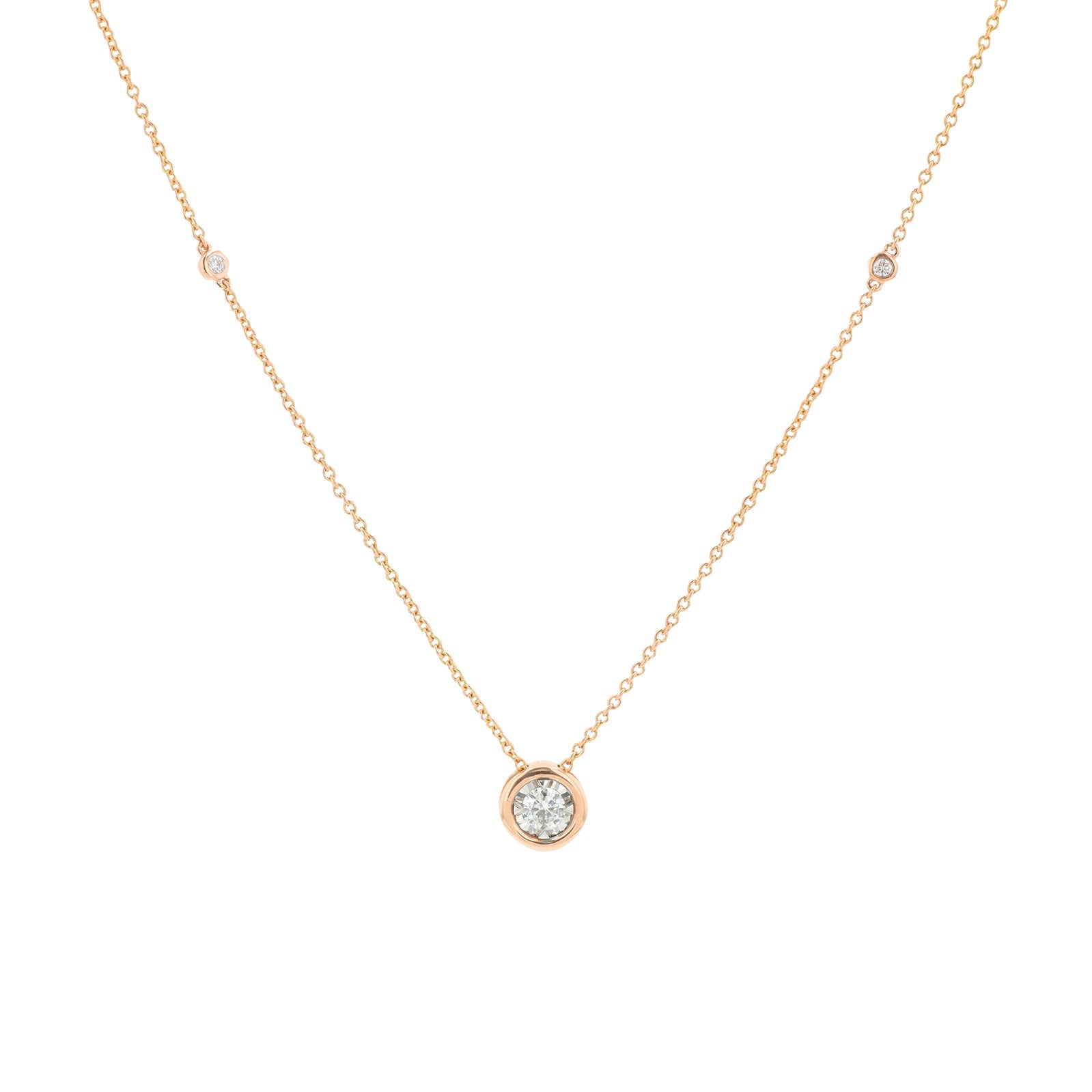 14K RG .25 CT Diamond Pendant