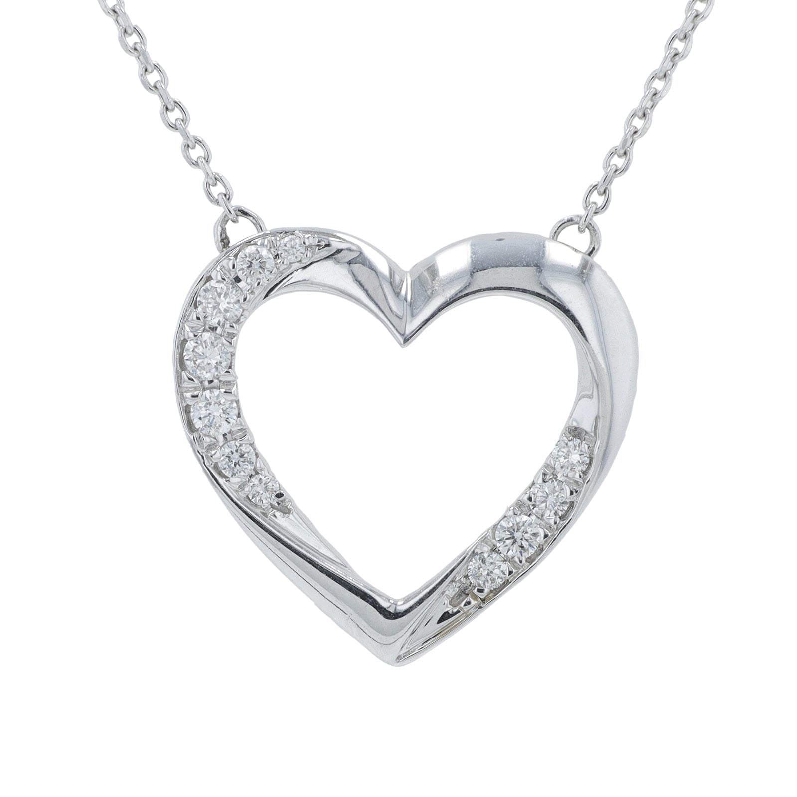 14K EFFY WG .17 CTW Diamond Heart Pendant