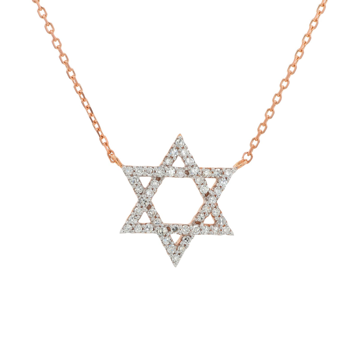 14K RG 1/4 CT Diamond Star Of David