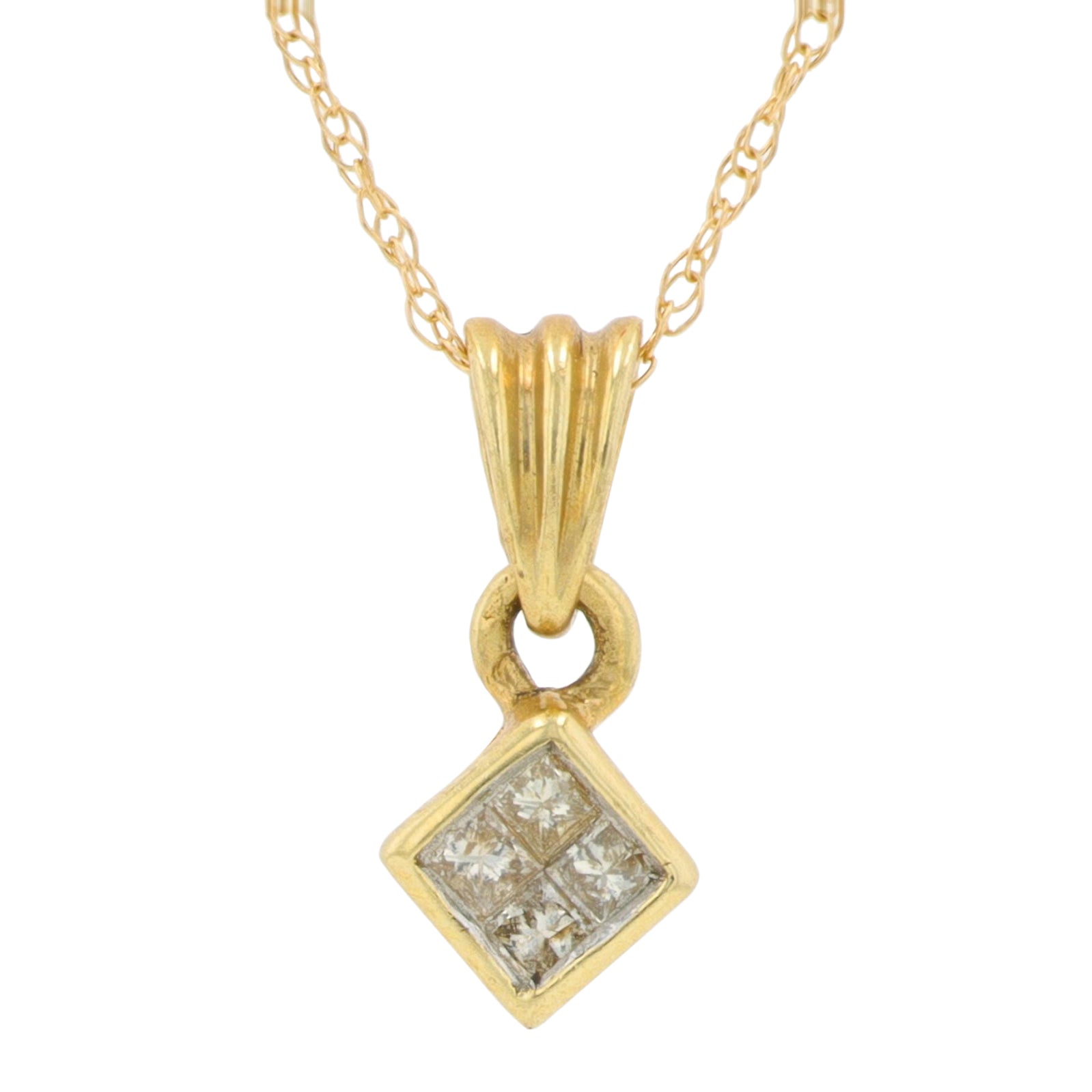 14K YG .10 CT Diamond Pendant