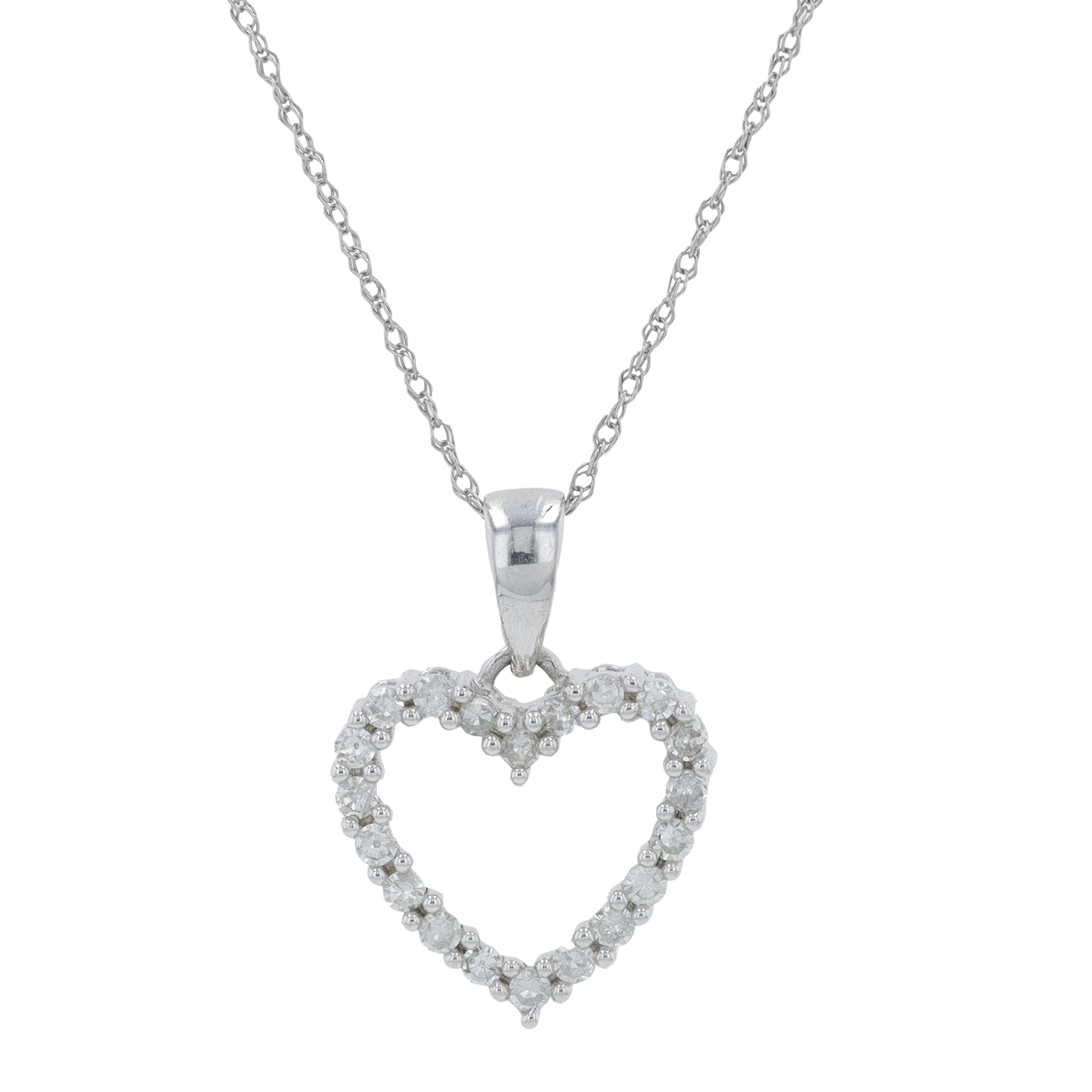 10K WG 1/4 CT Diamond Heart