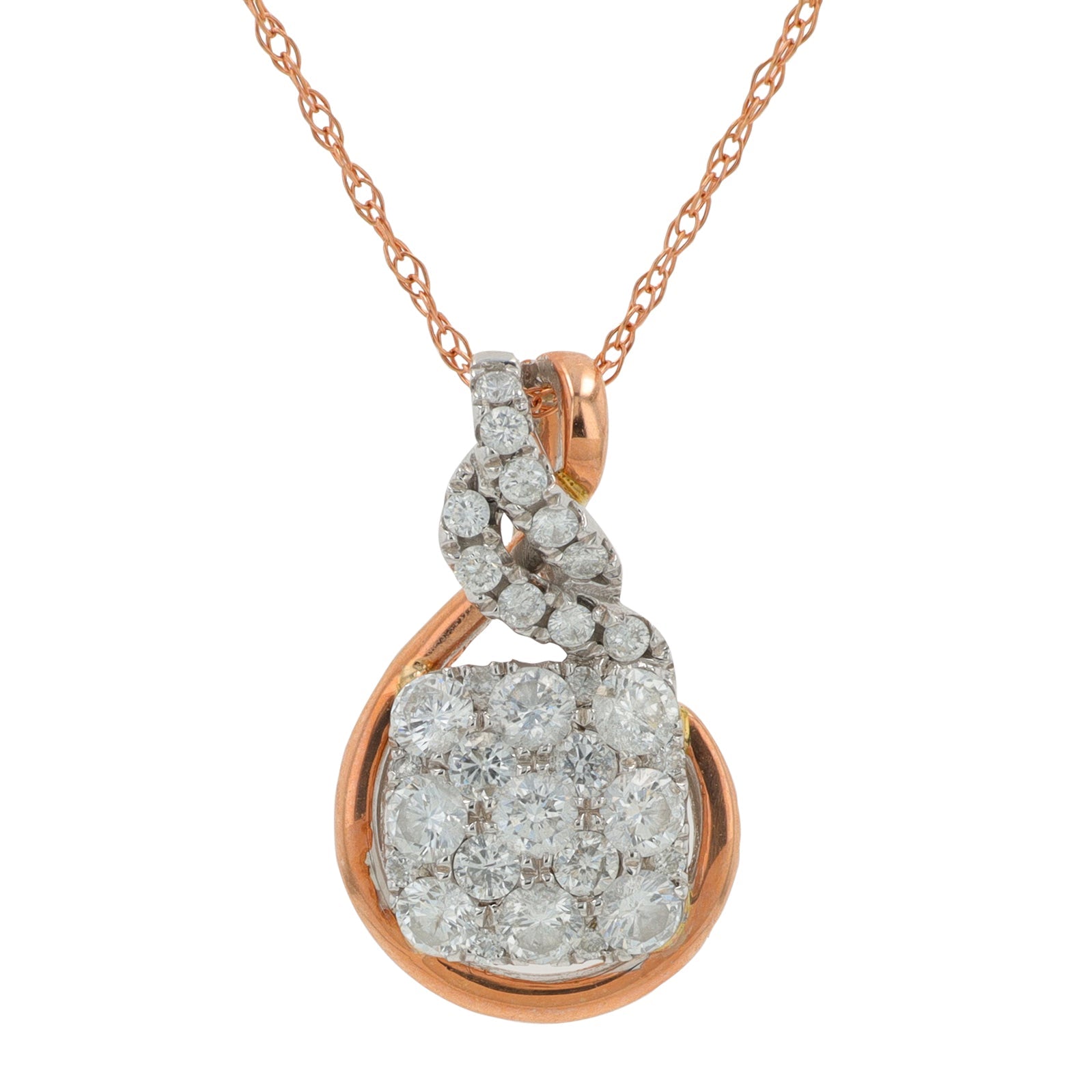 10K RG 0.60 CT Diamond Pendant