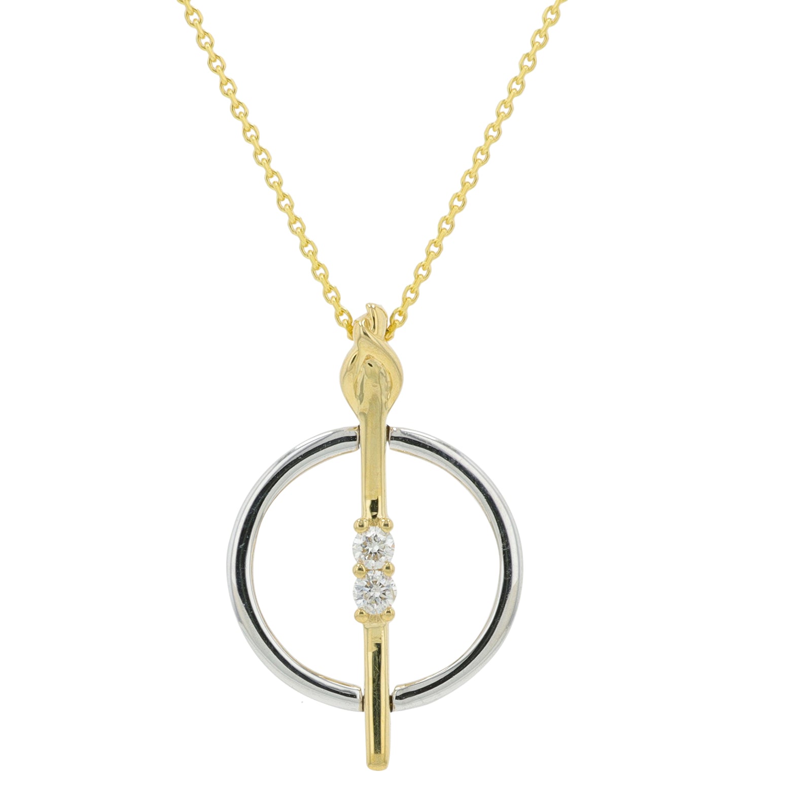 10K TT .05 CTW Diamond Pendant