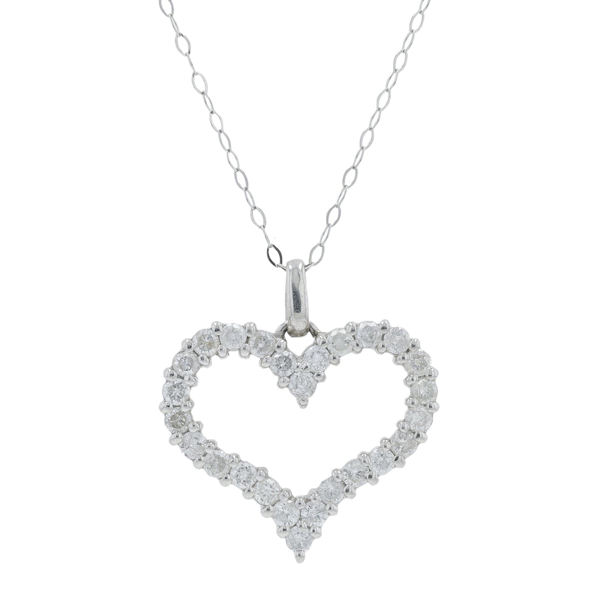 PT900/850 1.09 CTW Diamond Heart Pendant