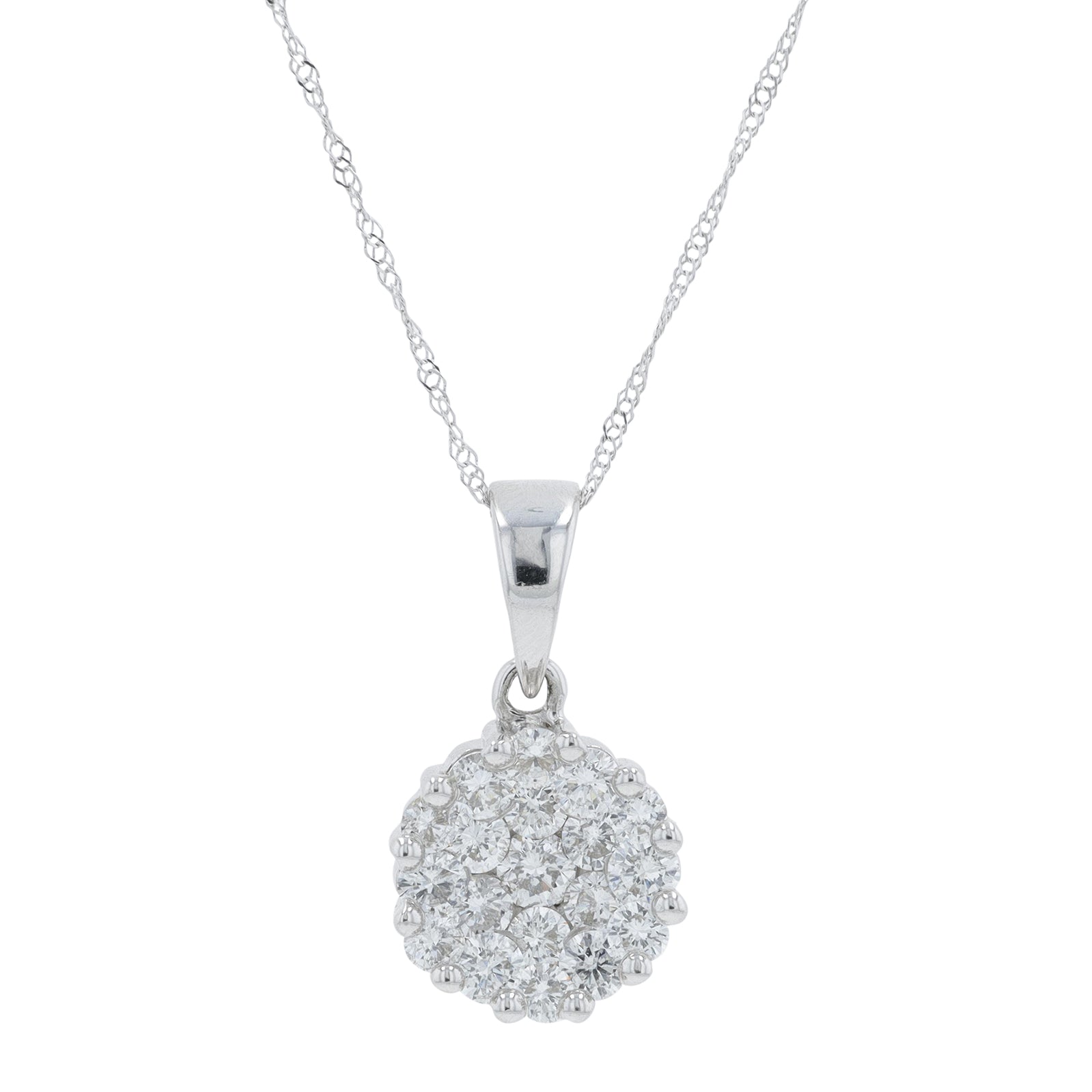 18K WG 1.50 CTW Diamond Pendant