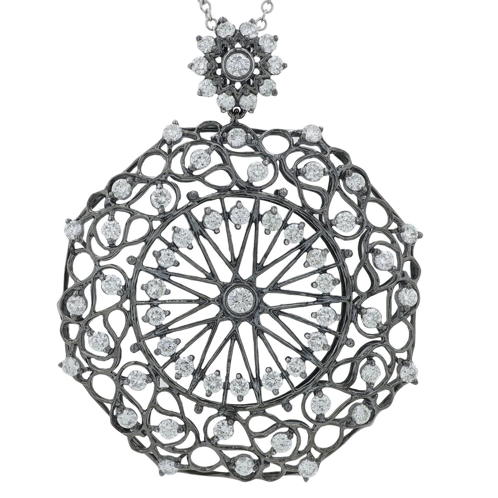 18K WG 2 CTW Diamond Pendant