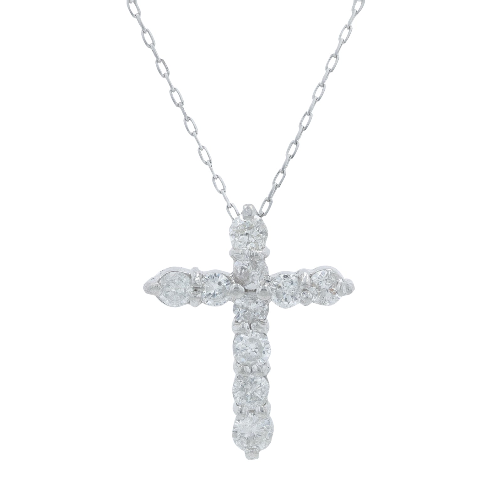 PT900 .50 CTW Diamond Cross Pendant