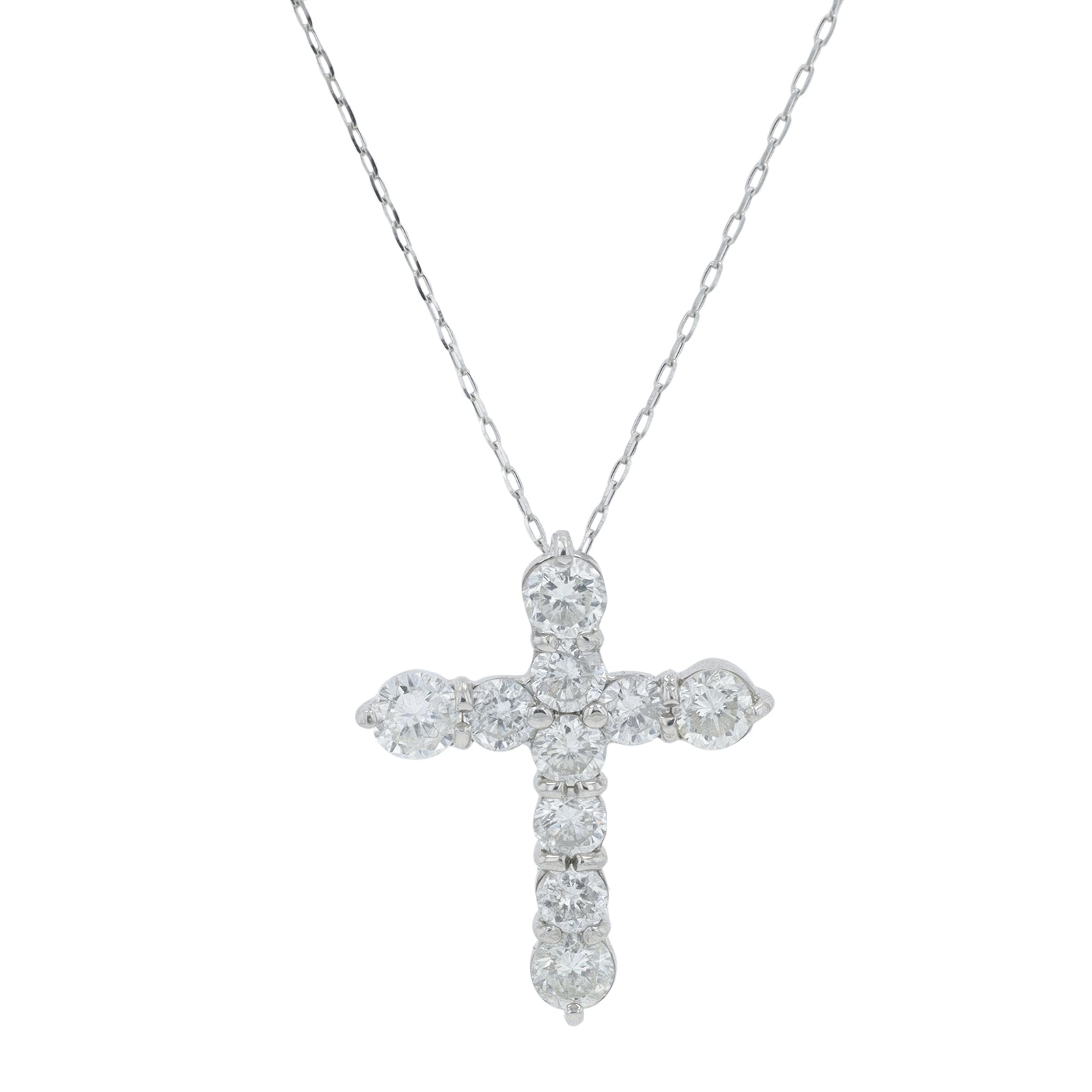 PT900 1 CTW Diamond Cross Pendant