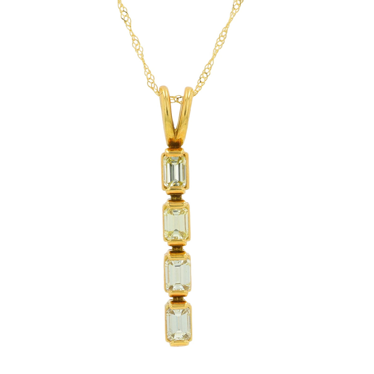 18K YG .86 CTW Diamond Pendant