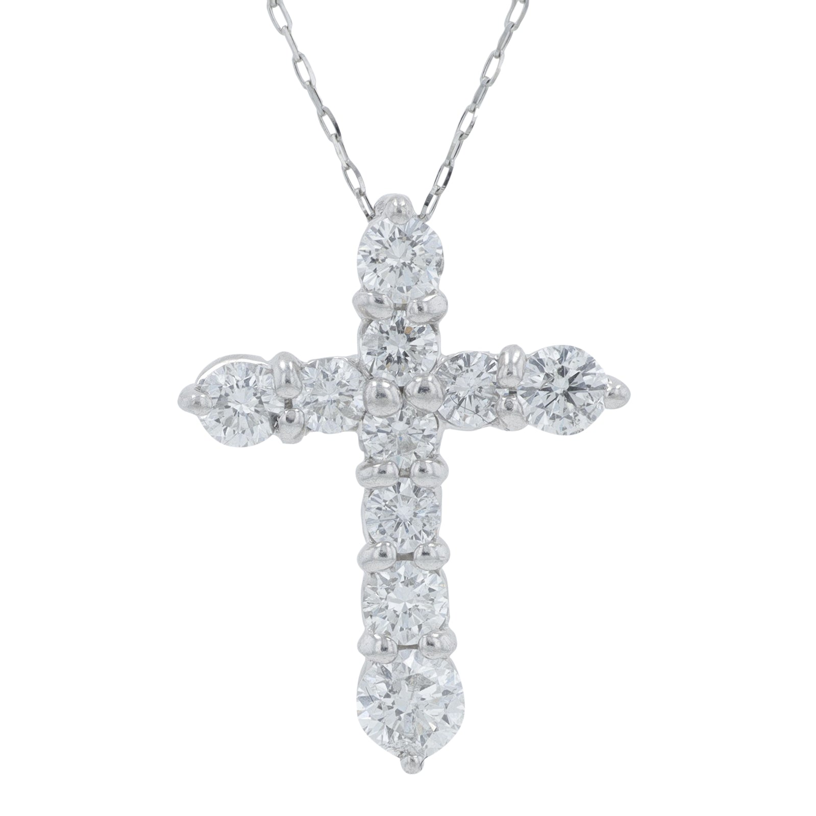 PT900 1 CTW Diamond Cross Pendant