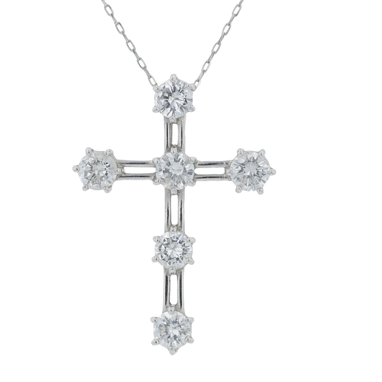 PT900 1 CTW Diamond Cross Pendant