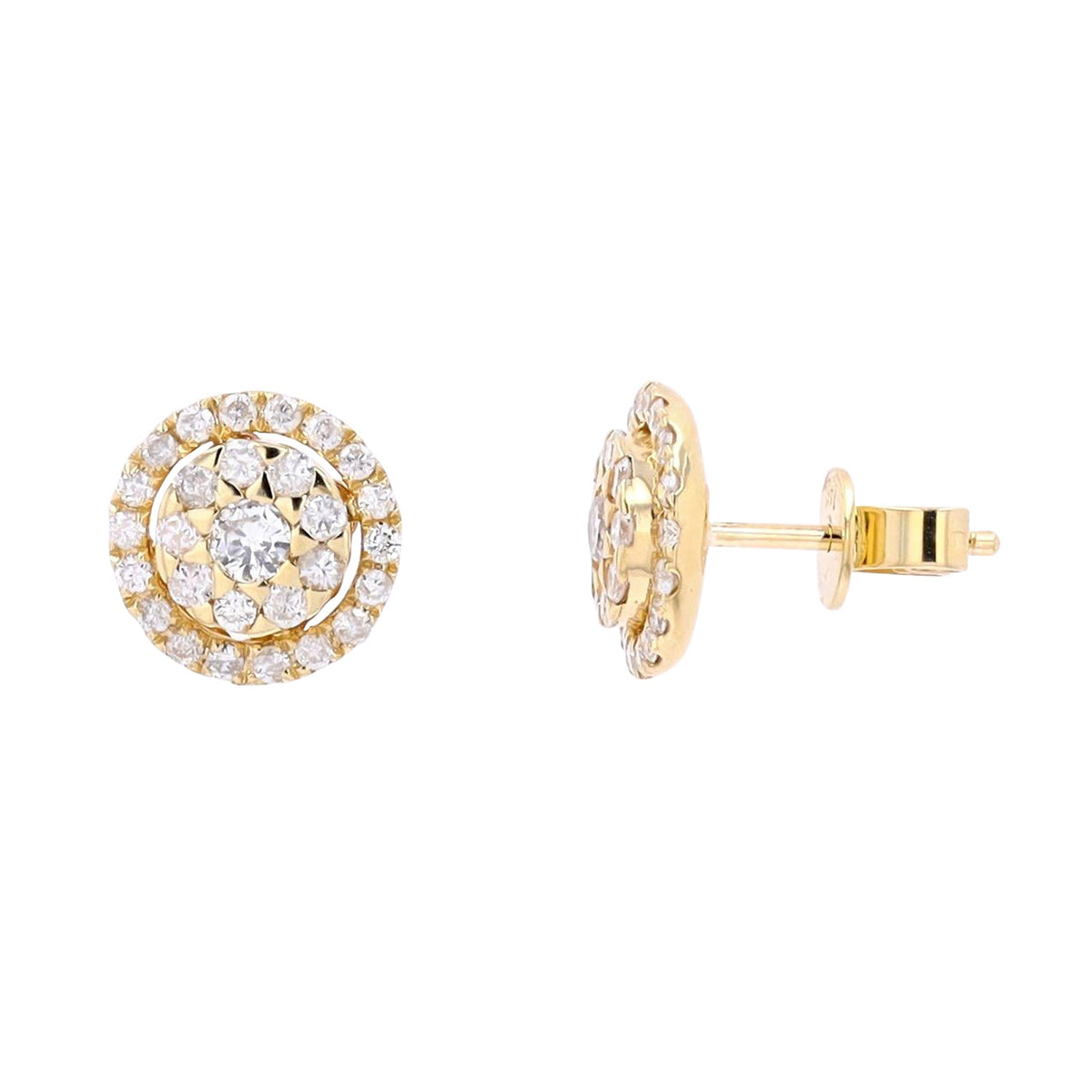 14K 1 CTW Diamond Circle Studs<p><strong>More Colors Available</p></strong>