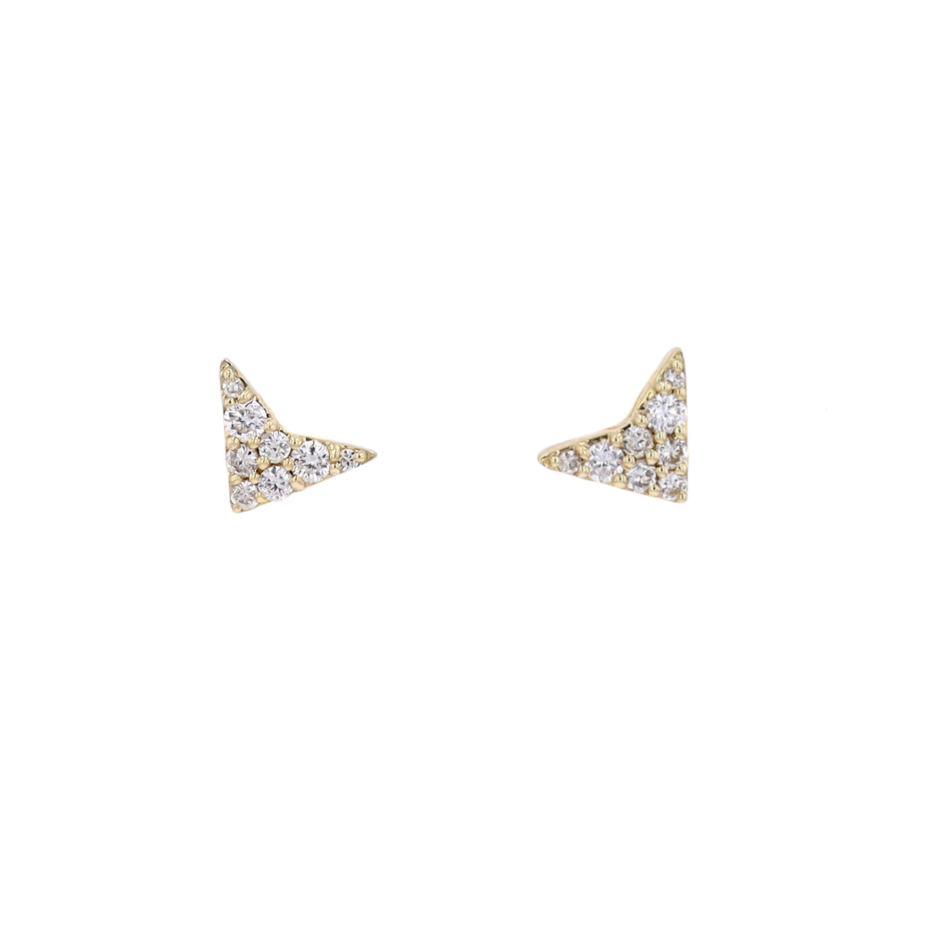 14K YG Diamond Triangle Studs