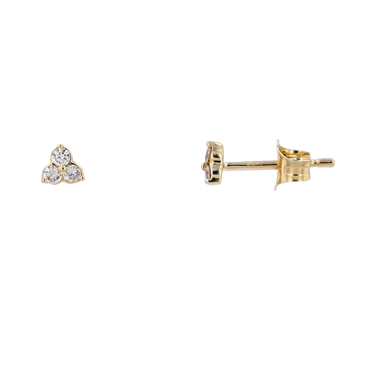 14K Three Stone Diamond Studs <p><strong>More Colors Available</p></strong>
